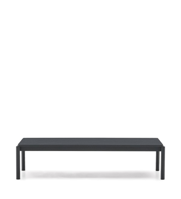 Журнальный столик Sorells из серого алюминия 63 x 149 см