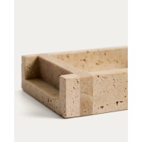Мыльница Zenen из бежевого травертина