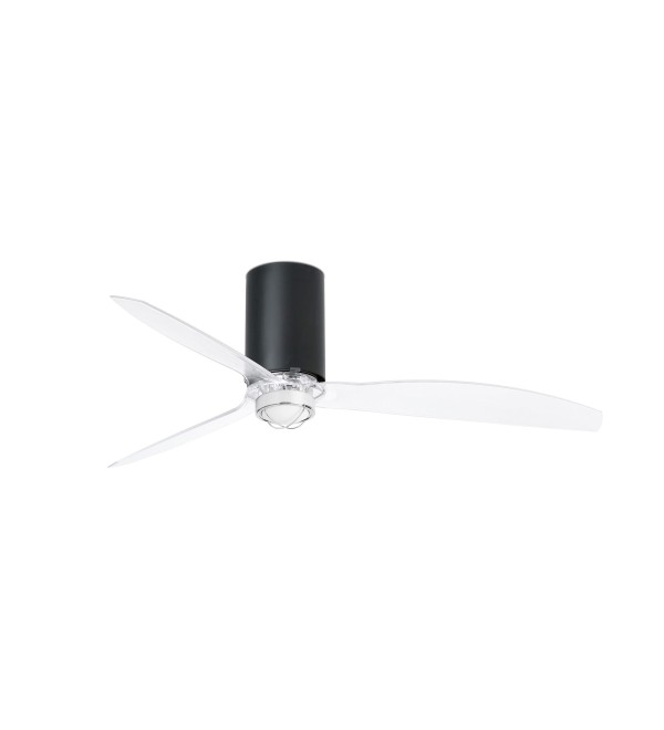 Потолочный вентилятор Mini Tube Fan LED мат. черный/прозрачный 128 см