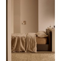 Nahiri Мягкая серая кровать для матраса размером 150 x 200 см