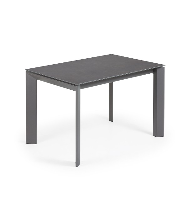 Стол раскладной Atta 120(180) x80 антрацит, керамика Vulcano Roca