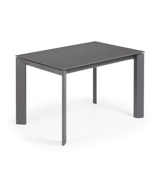 Стол раскладной Atta 120(180) x80 антрацит, керамика Vulcano Roca