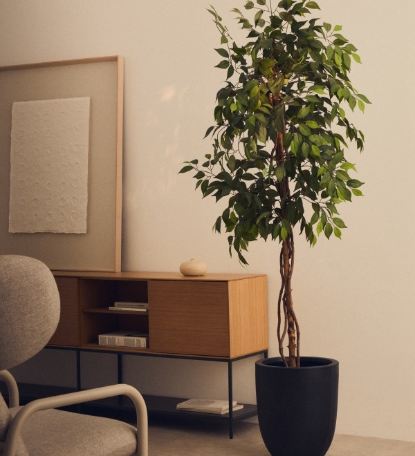 Ficus Искусственное дерево фикус в черном горшке 180 см