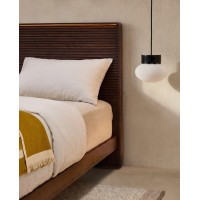 Изголовье Norlen из орехового шпона с темной отделкой LED 60 x 200 см