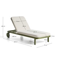 Шезлонг Kionia из зеленого алюминия