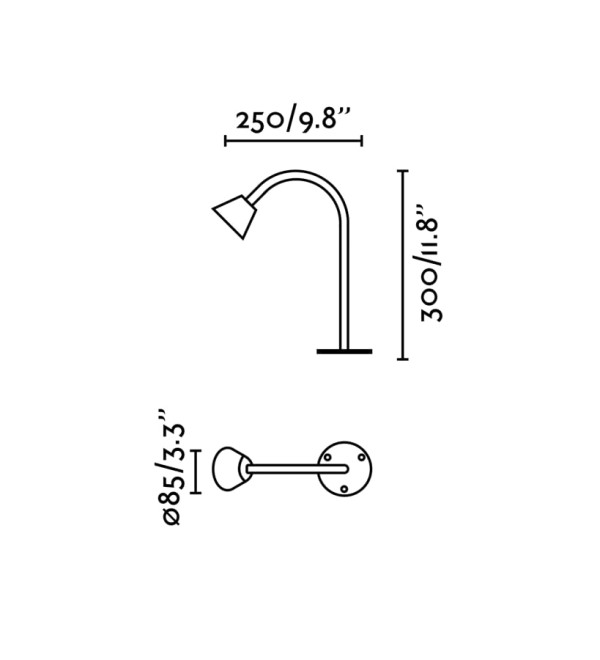 LILY 300 Уличный маяк черный LED 3W 2700K 24V