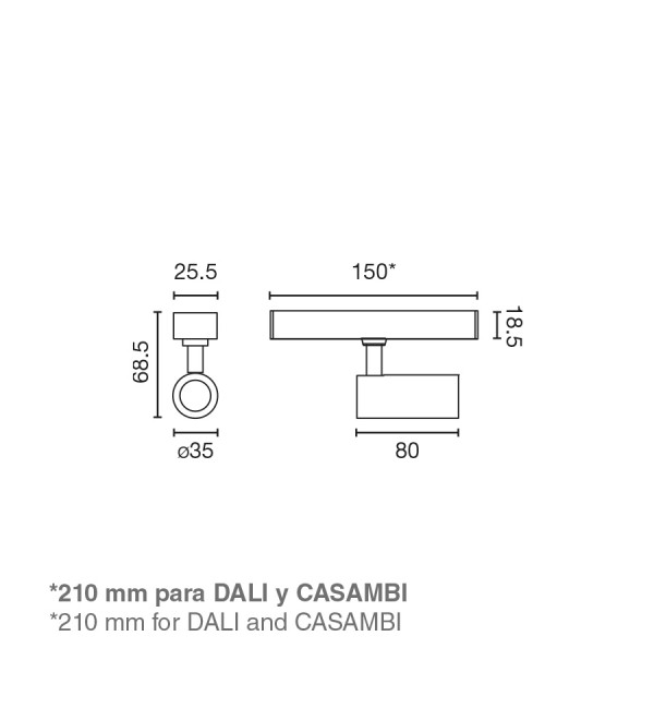 Светильник для линейной системы NESO SLIM HOLE-5W 2700K 40 GRADOS черный DALI