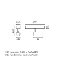 Трековый светильник NESO SLIM HOLE-5W 2700K 20 GRADOS черный CASAMBI