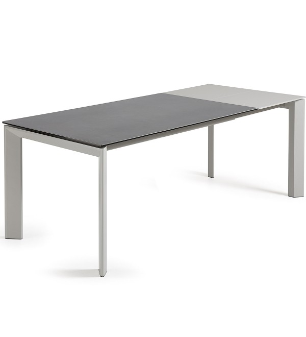 Стол Atta 160 (220) x90 серый керамический