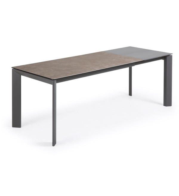 Стол Atta 160 (220) x90 антрацит, серый, керамика