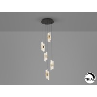 Люстра Iliada 5L черно-золотая D30