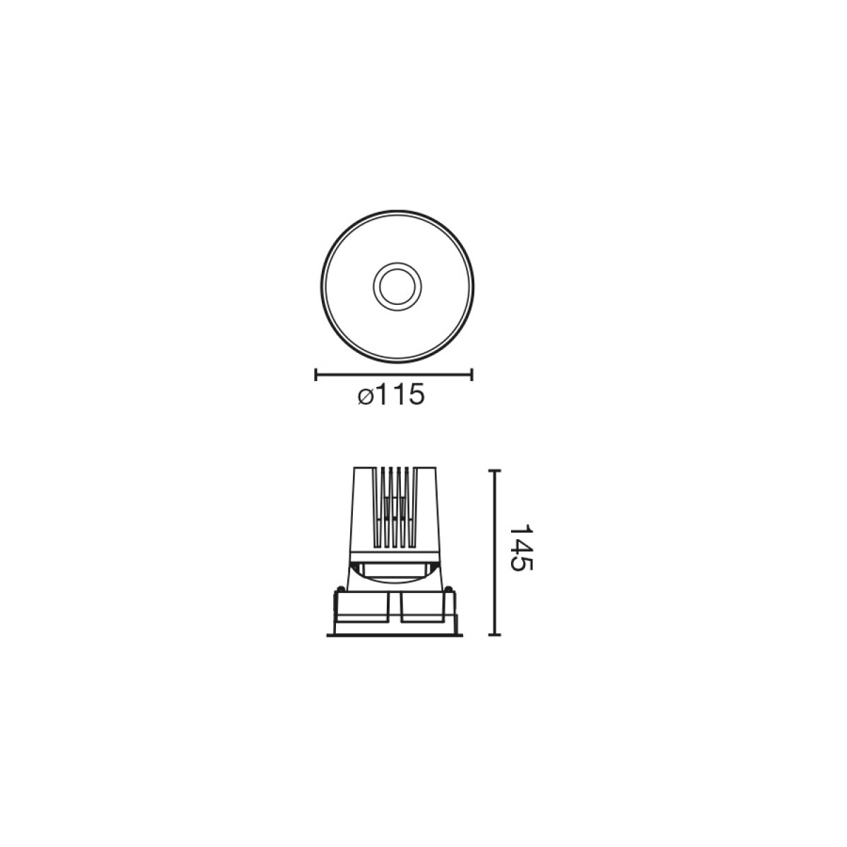 Встраиваемый светильник DEEP 78 R черный 15° 2700K CRI90 SPREAD