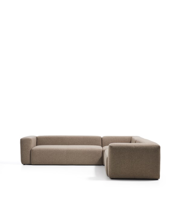 Угловой диван Blok из коричневой синели, 5 мест, 320 x 290 см