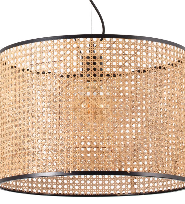 Подвесной светильник Mambo черный/ротанг ø450 5L