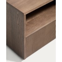 Прикроватная тумбочка Helvine из ясеневого шпона с отделкой под орех, 60 x 52 см