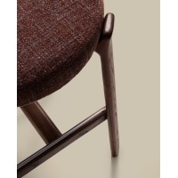 Барный стул Granite из коричневой синели и ясеня с отделкой орех 75 см