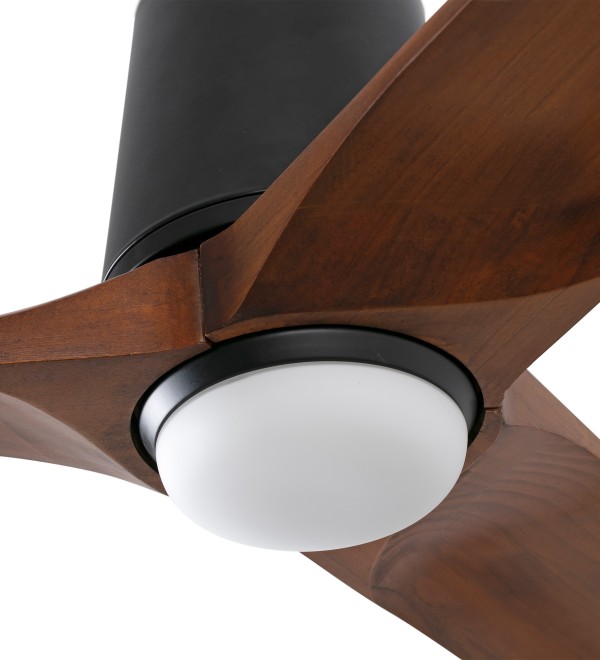 Потолочный вентилятор HEYWOOD TUB L Ш1320 черный/орех 3P LED 10W TUYA
