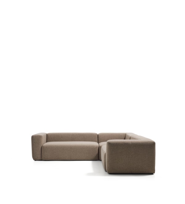 Угловой диван Blok из коричневой синели, 4 места, 290 x 290 см