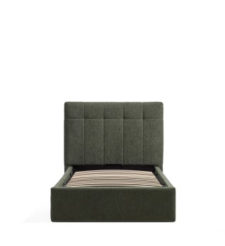 Кровать Darnela из шенилла цвета мха, для матраса 90 x 200 см