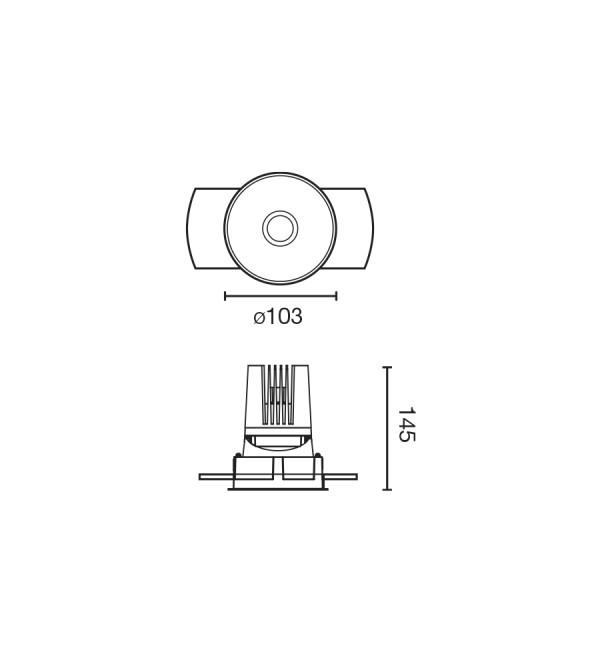 Встраиваемый светильник DEEP78 R SMARCO черный  60° 3000K CRI95