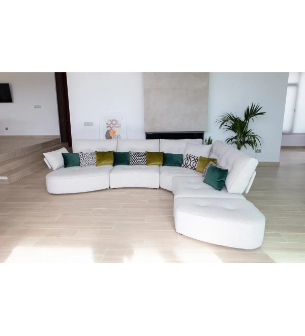 Модульный диван Arianne Plus U1 + S1 + 2M + R + PT, ножки черный пластик 3/6 см