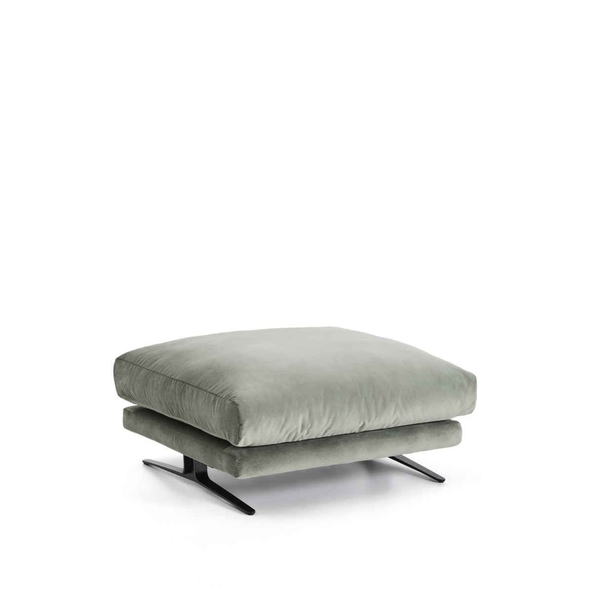 Пуф для ног Veliro из зеленого бархата, 85 x 90 см