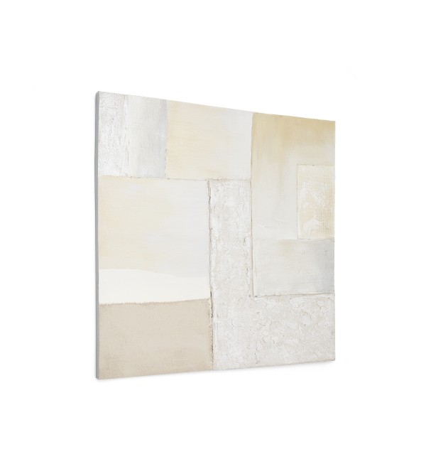 Pineda Абстрактный холст белого цвета 95 x 95 см