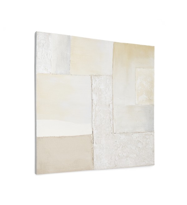 Pineda Абстрактный холст белого цвета 95 x 95 см