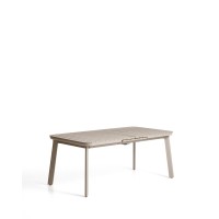 Раздвижной уличный стол Izola из алюминия с бежевой отделкой, 185 (235) x 100 см