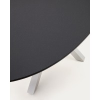 Овальный стол ARYA Argo из матового черного стекла со стальными ножками 200x100