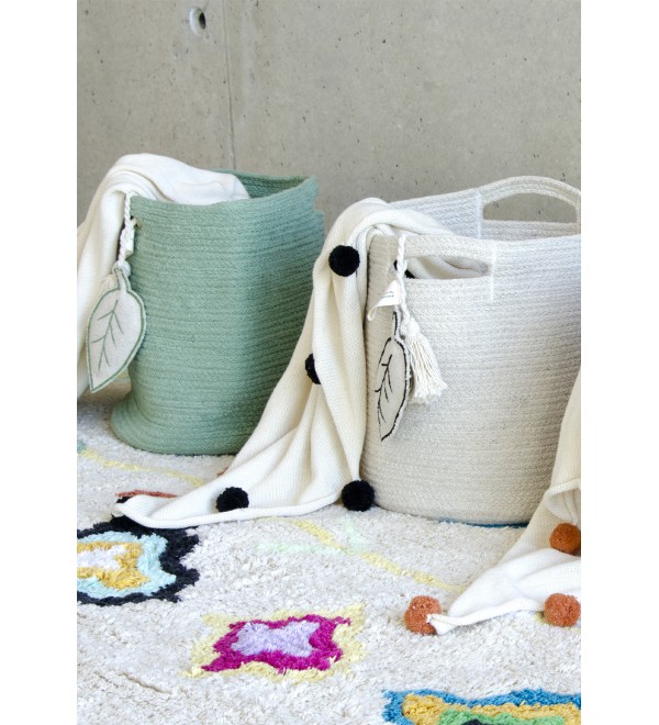 Корзина с листом бежевая 30*30*30