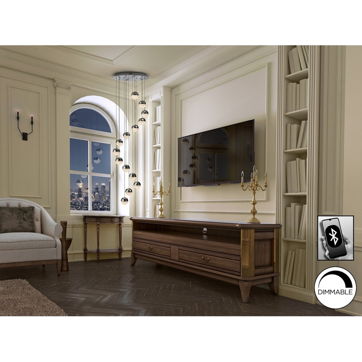 Подвесной светильник Sphere LED 14L Ø51 DIM BLUETOOTH хром