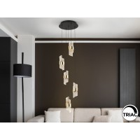 Люстра Iliada 5L черно-золотая D30
