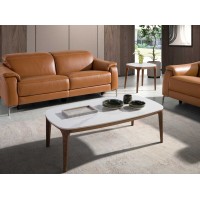 Овальный столик 2132/CT933 из керамики и ореха
