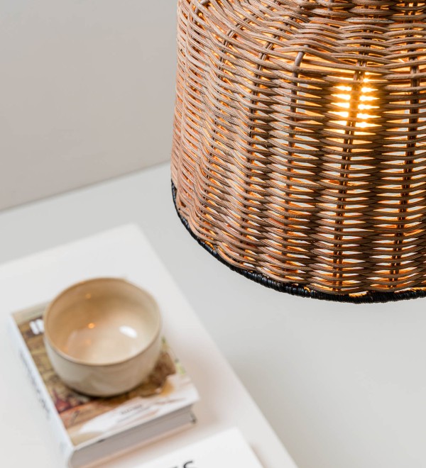 Подвесной светильник Saipan черный/ротанг