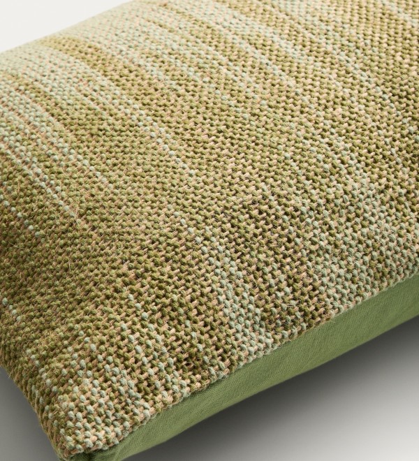 Чехол для подушки Liroda из джута с зеленым узором икат, 40 x 60 см