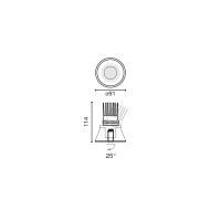 Встраиваемый светильник TULIPA DOWN ORI 15W 4000K CRI90 50° черный DALI