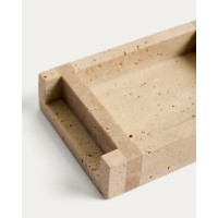 Мыльница Zenen из бежевого травертина