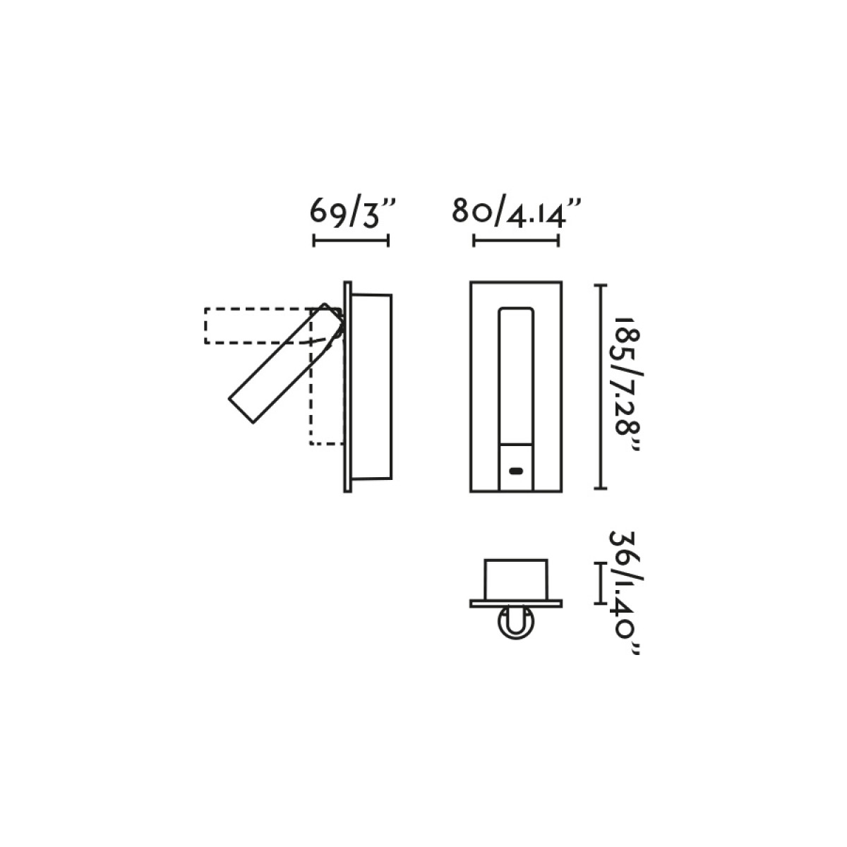 GABO Бра с ридером USB черное LED 4W 2700K