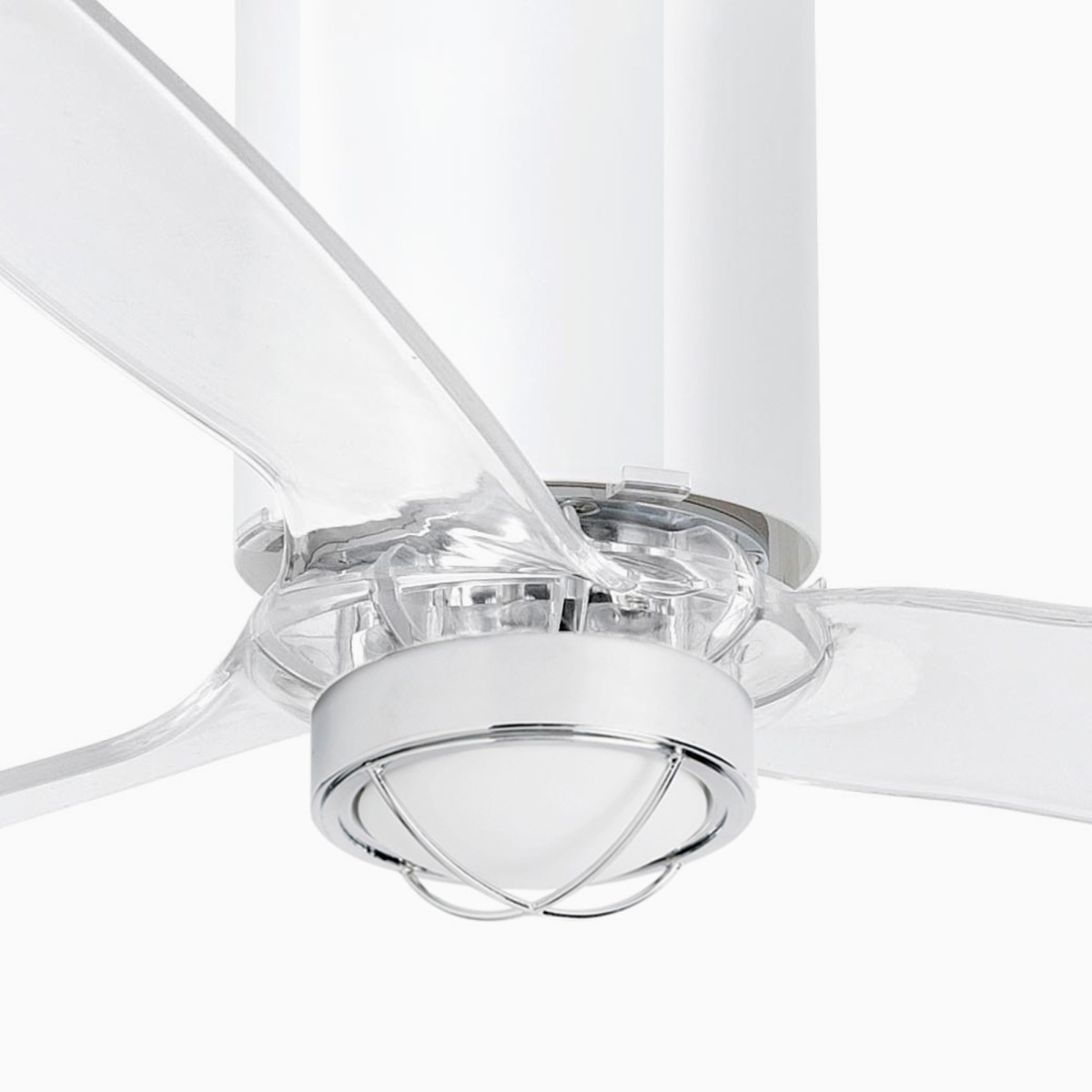 Потолочный вентилятор Mini Tube Fan LED белый/прозрачный 128 см