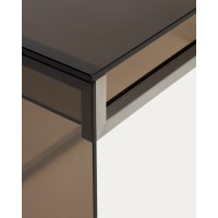 Рабочий стол Adile из коричневого стекла и стали, 142 x 77 см