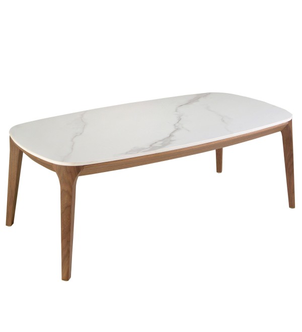 Овальный столик 2132/CT933 из керамики и ореха