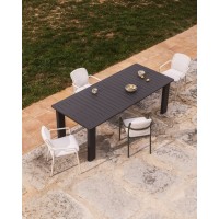 Раздвижной уличный стол Livorno из графитового алюминия, 233(350) x 100 см