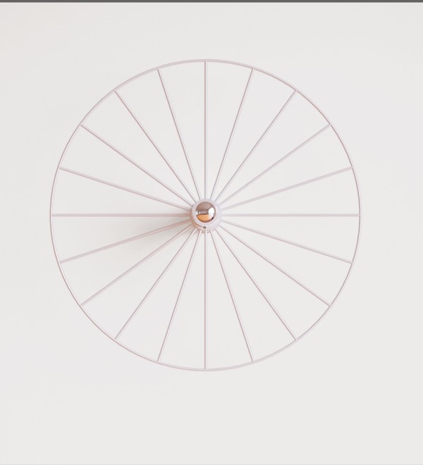 Бра Wheel 60 см белый + цоколь 15 см белый