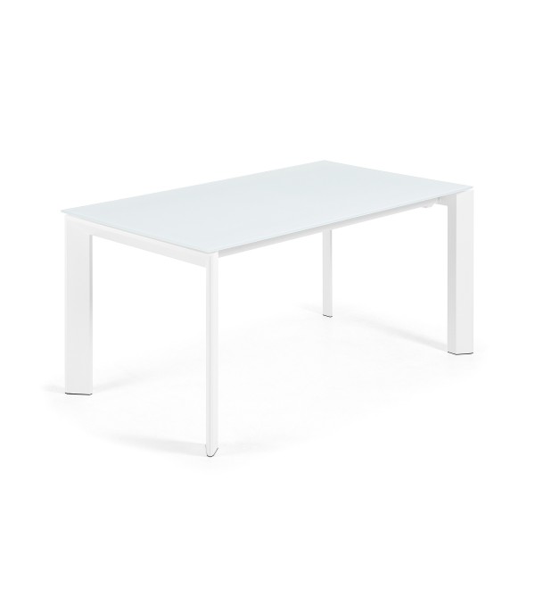 ATTA Стол 160 (220) x90 белое стекло