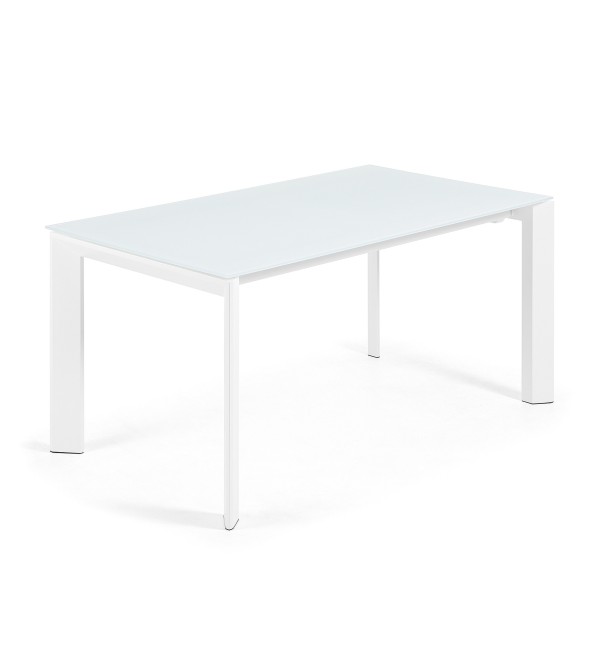 ATTA Стол 160 (220) x90 белое стекло