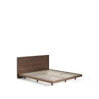 Кровать Norlen из орехового шпона с темной отделкой LED 180 x 200 см