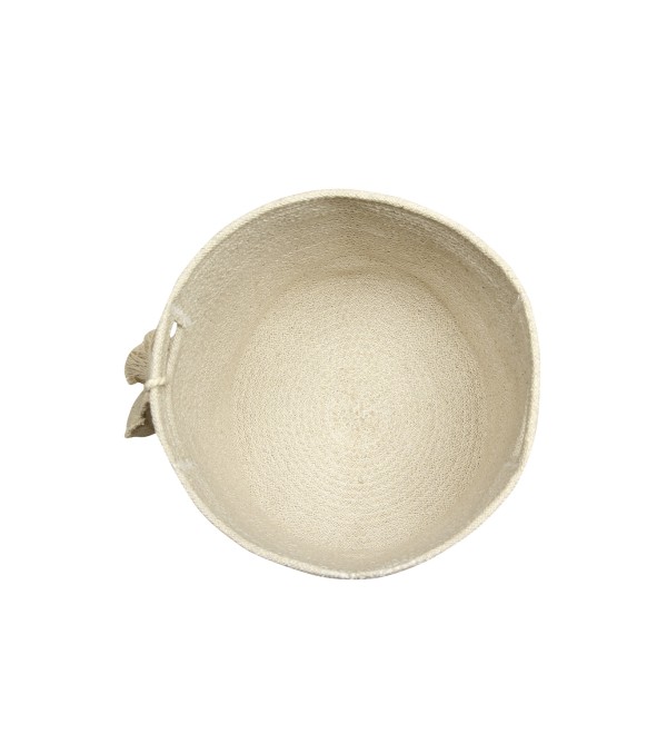 Корзина с листом бежевая 30*30*30