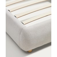 Кровать Elero из шенилла цвета экрю для матраса 90 x 200 см