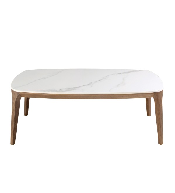 Овальный столик 2132/CT933 из керамики и ореха